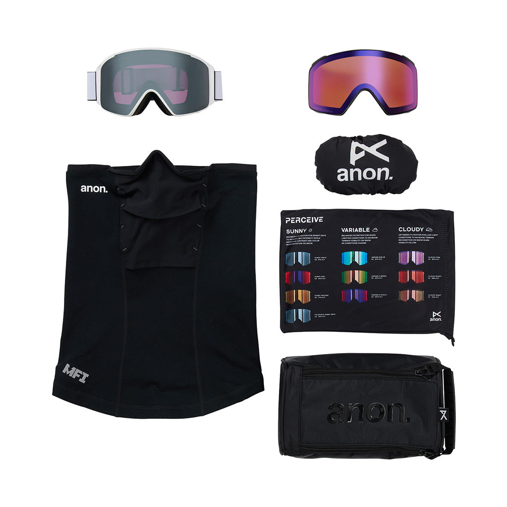M4S Goggles (Cylindrical) + Bonus Lens + MFI® Face Mask - Skibrille