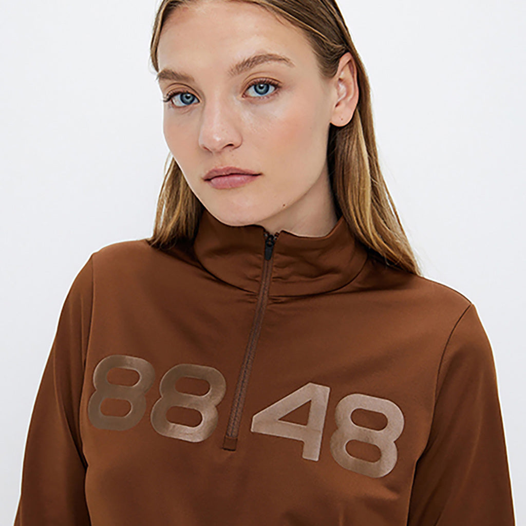 Fairlee Sweat Midlayer i farven Cashmere brun set fra skrå vinkel