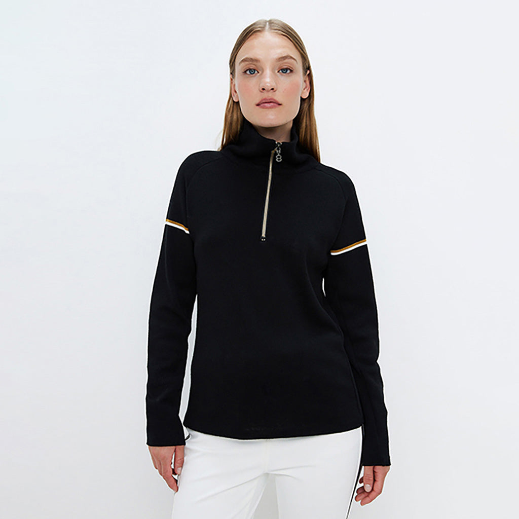 Ember Merino Sweat Midlayer i farven sort set forfra på model