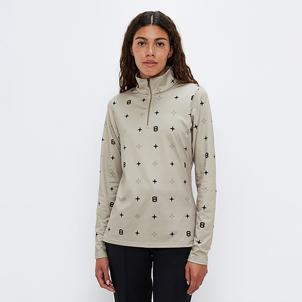 8848 Star Sweat Midlayer i farven Lt Beige set forfra