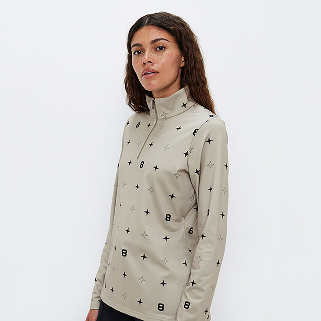 8848 Star Sweat Midlayer i farven Lt Beige set forfra