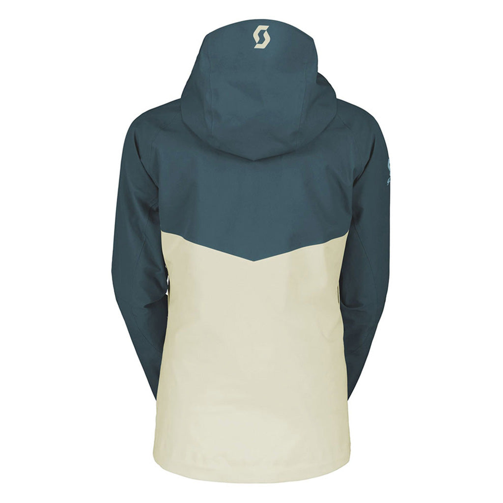 En Skijakke, Explorair 3L i farven grøn/gul set bagfra