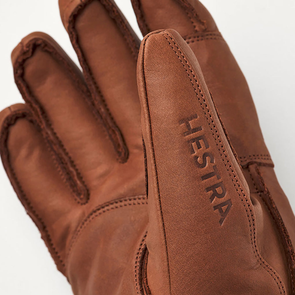 Fall Line 5 finger Handsker i farven brun / brun nærbillede af materiale