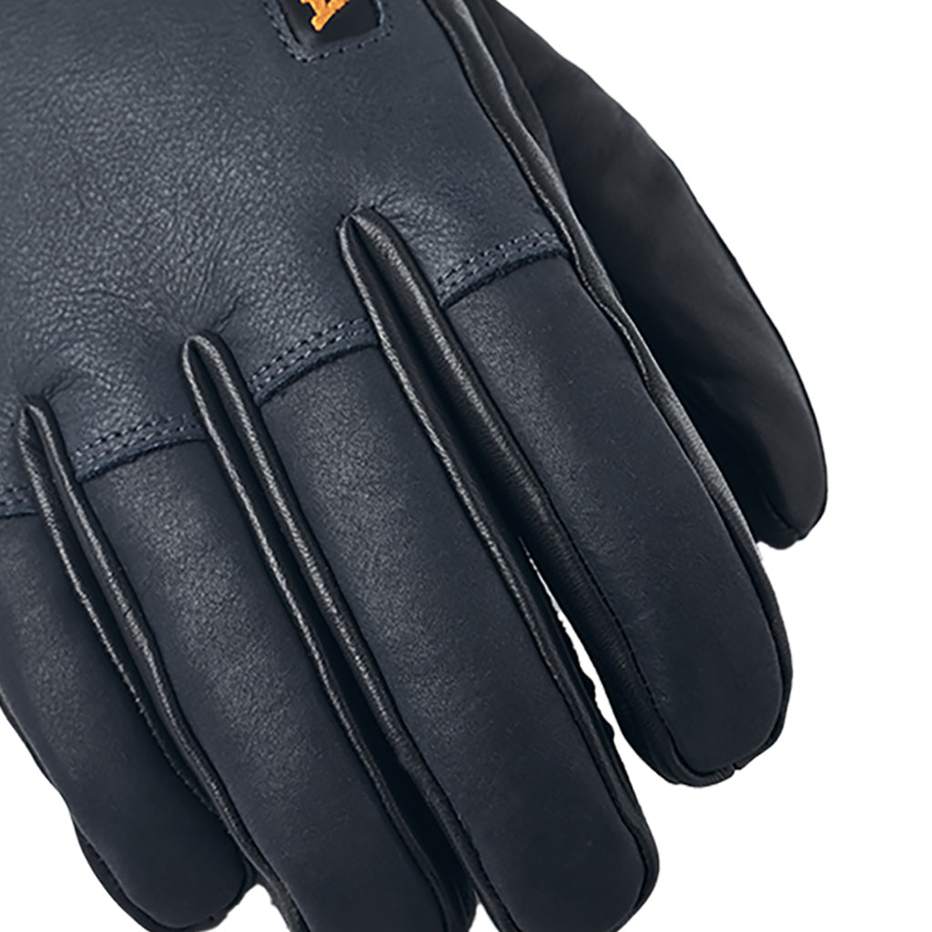 Army Leather Wool Terry 5 finger Handsker i farven grå nærbillede