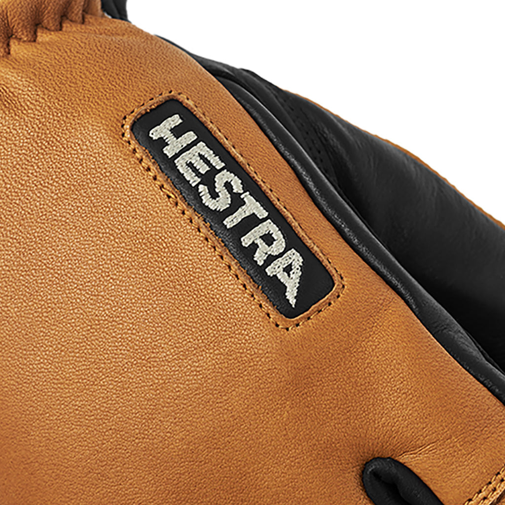 Army leather wool terry 5 finger Handsker i farven Cork nærbillede