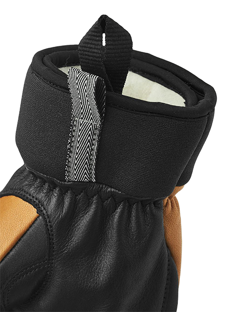 Army leather wool terry 5 finger - Handsker