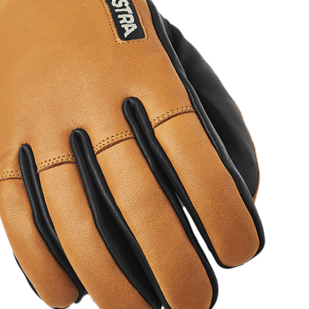 Army leather wool terry 5 finger Handsker i farven Cork nærbillede