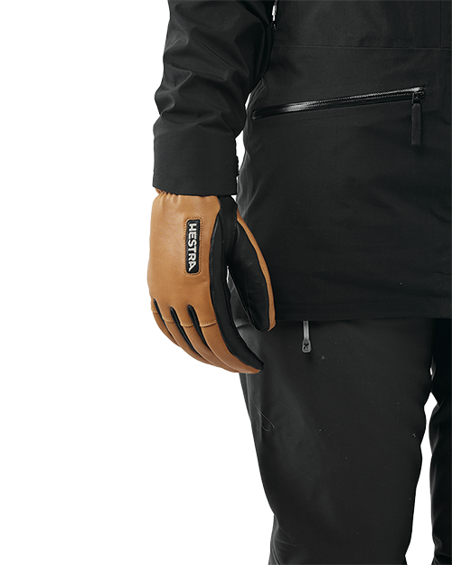 Army leather wool terry 5 finger - Handsker