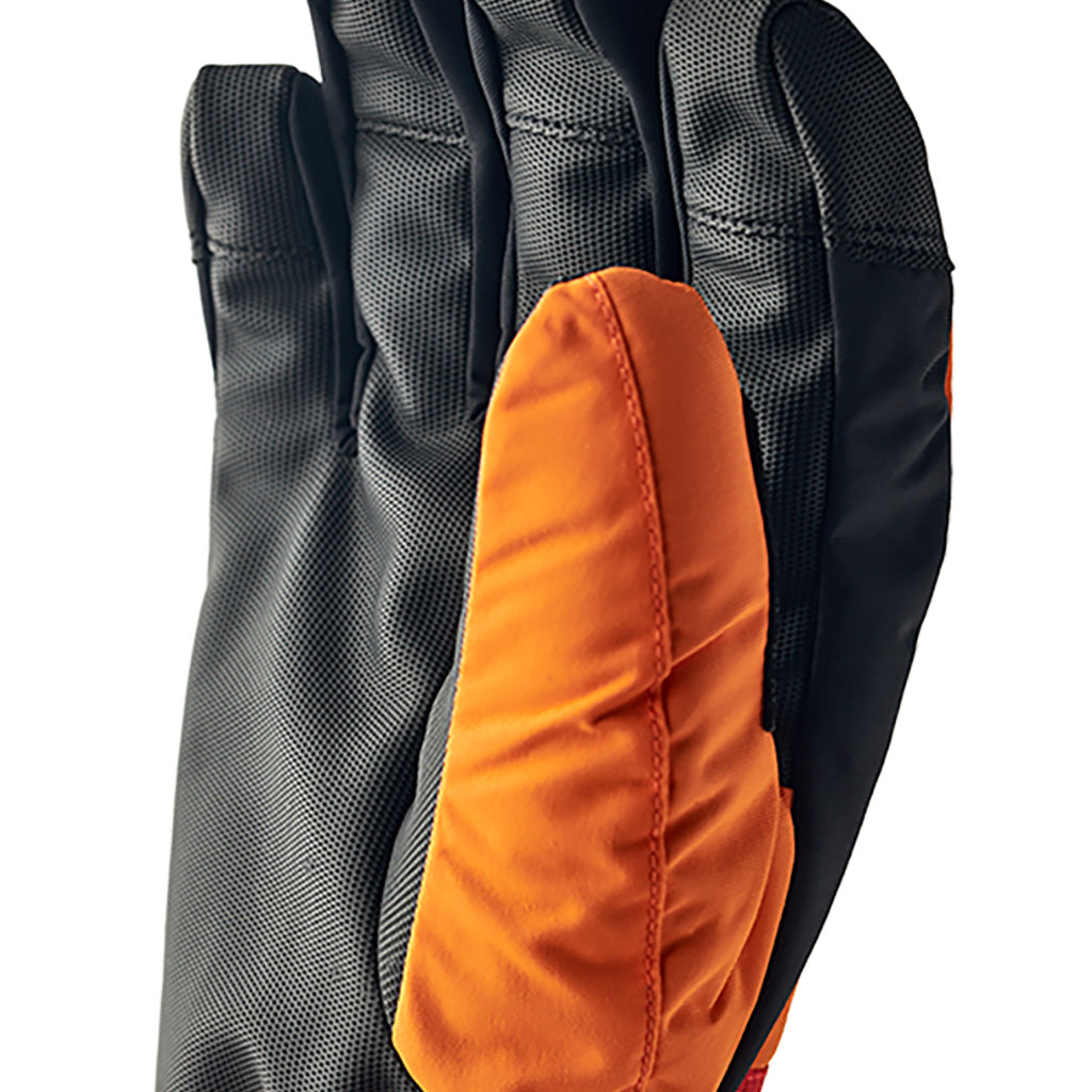 Gauntlet Sr. 5 finger Handsker i farven Orange / Light rød nærbillede af materiale