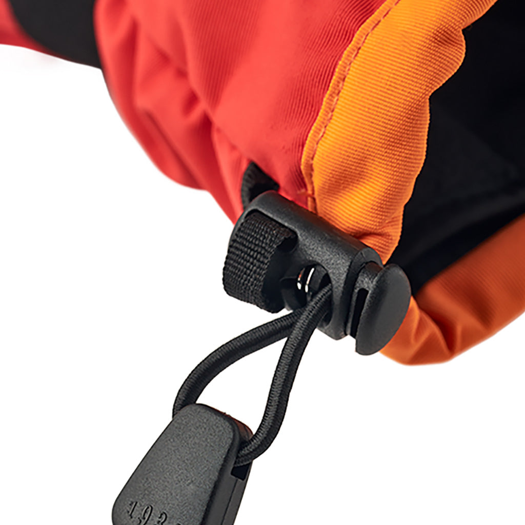 Gauntlet Sr. 5 finger Handsker i farven Orange / Light rød nærbillede af spænde