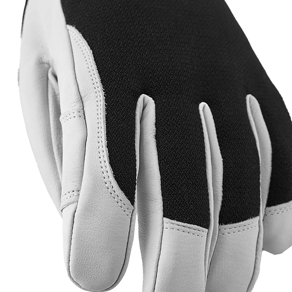 Army Leather Patrol 5 finger Handsker i farven Svart nærbillede