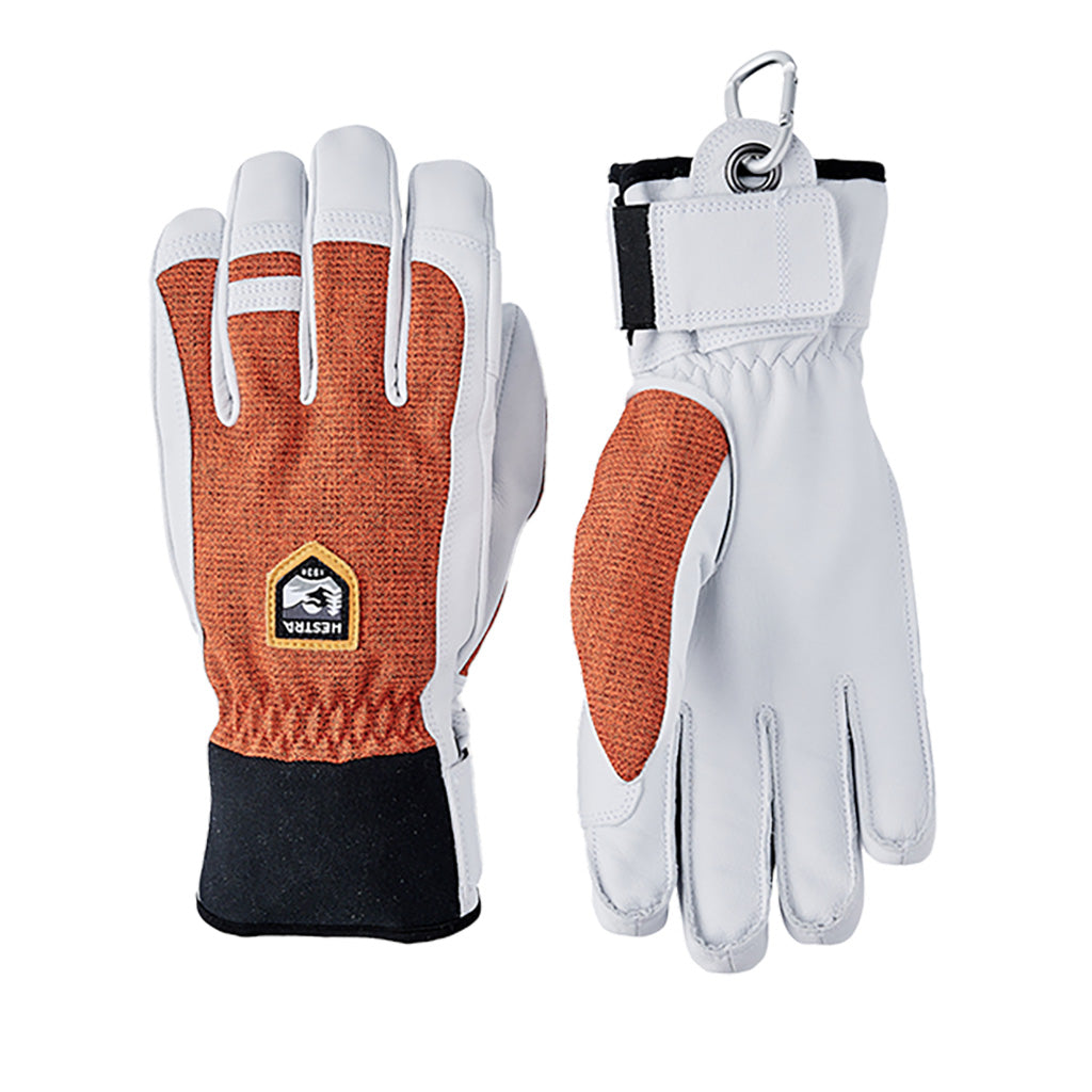 Army Leather Patrol 5 finger Handsker i farven Brick rød