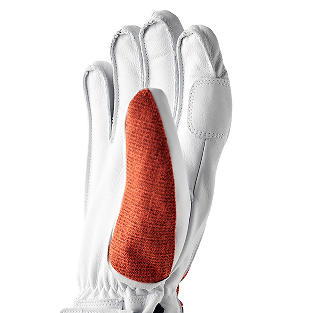 Army Leather Patrol 5 finger Handsker i farven Brick rød set bagfra