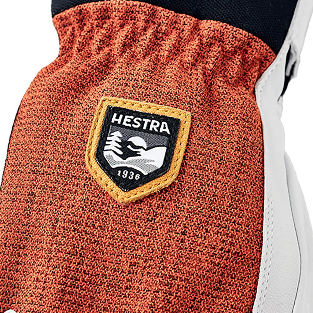 Army Leather Patrol 5 finger Handsker i farven Brick rød nærbillede