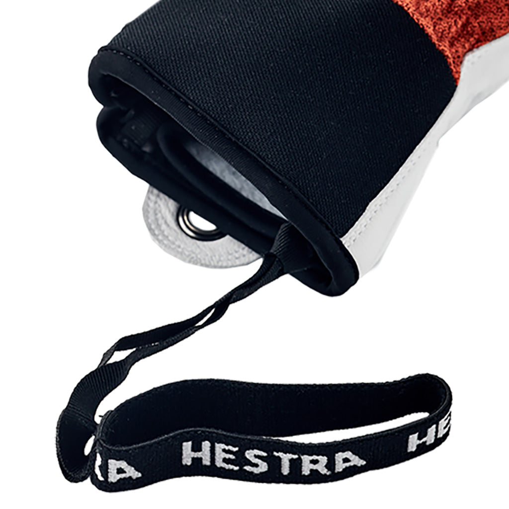 Army Leather Patrol 5 finger Handsker i farven Brick rød nærbillede