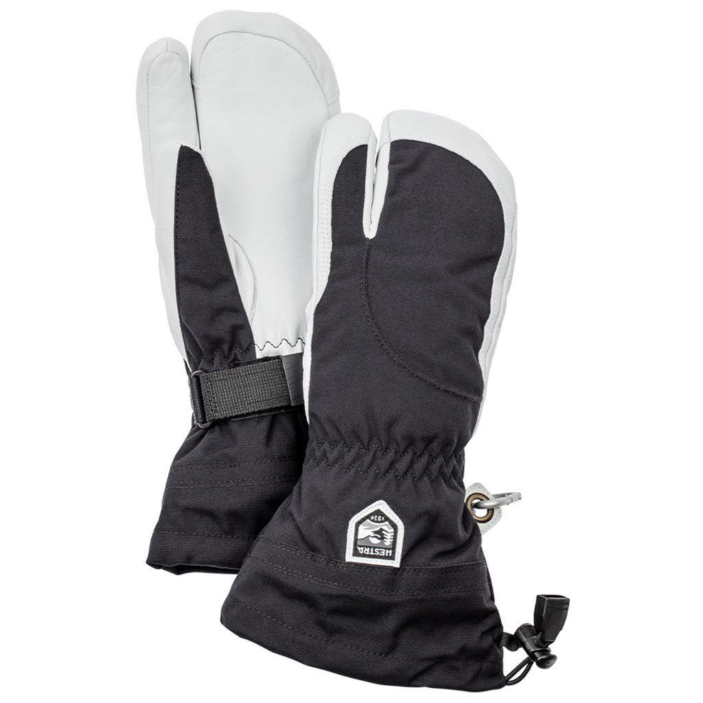 Heli Ski 3 Finger Handsker i farven sort/Offhvid