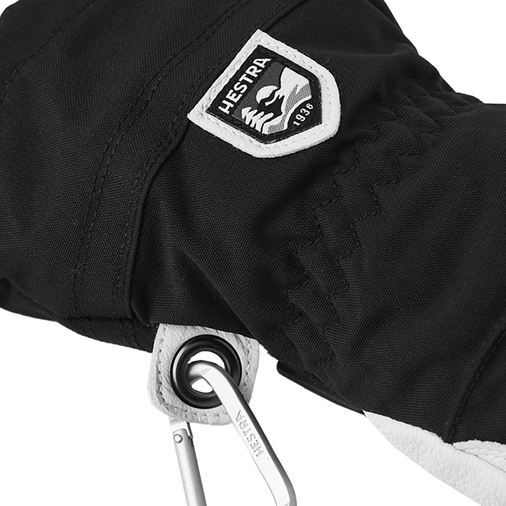 Heli Ski 3 Finger Handsker i farven sort/Offhvid detalje