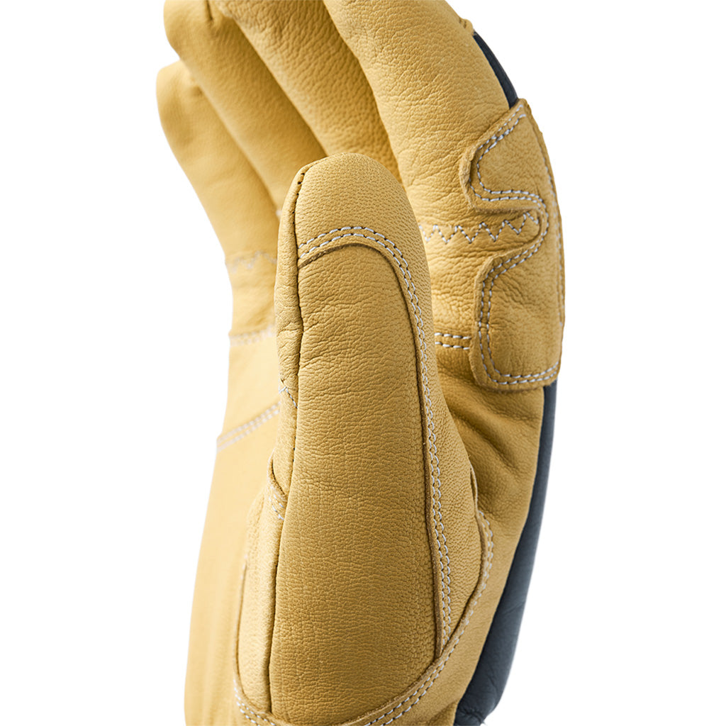 Ergo Grip Incline 5 finger Handsker i farven Grå/Naturbrun nærbillede