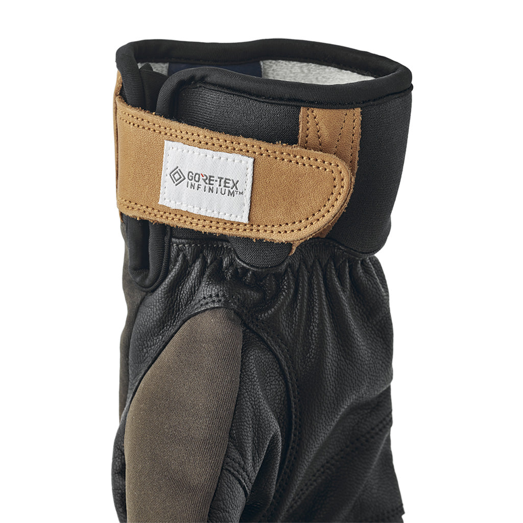 Ergo Grip Active Wool Terry Handsker i farven Dark Forest / sort detalje