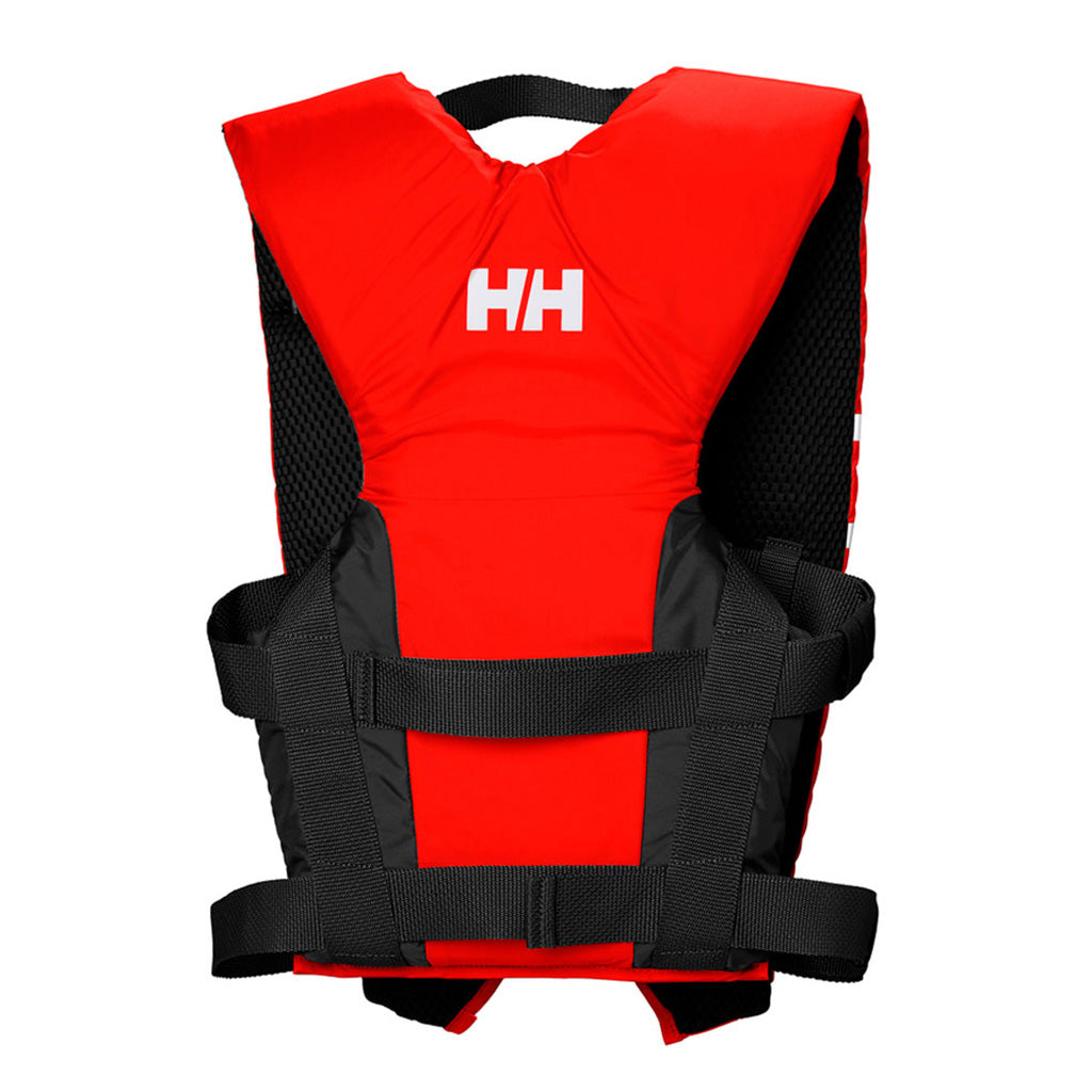 En Svømmevest, Comfort Compact 50N Life i farven Alert rød set bagfra