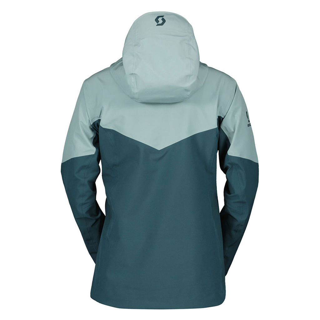 En Skijakke, Explorair 3L i farven Aruba grøn set bagfra