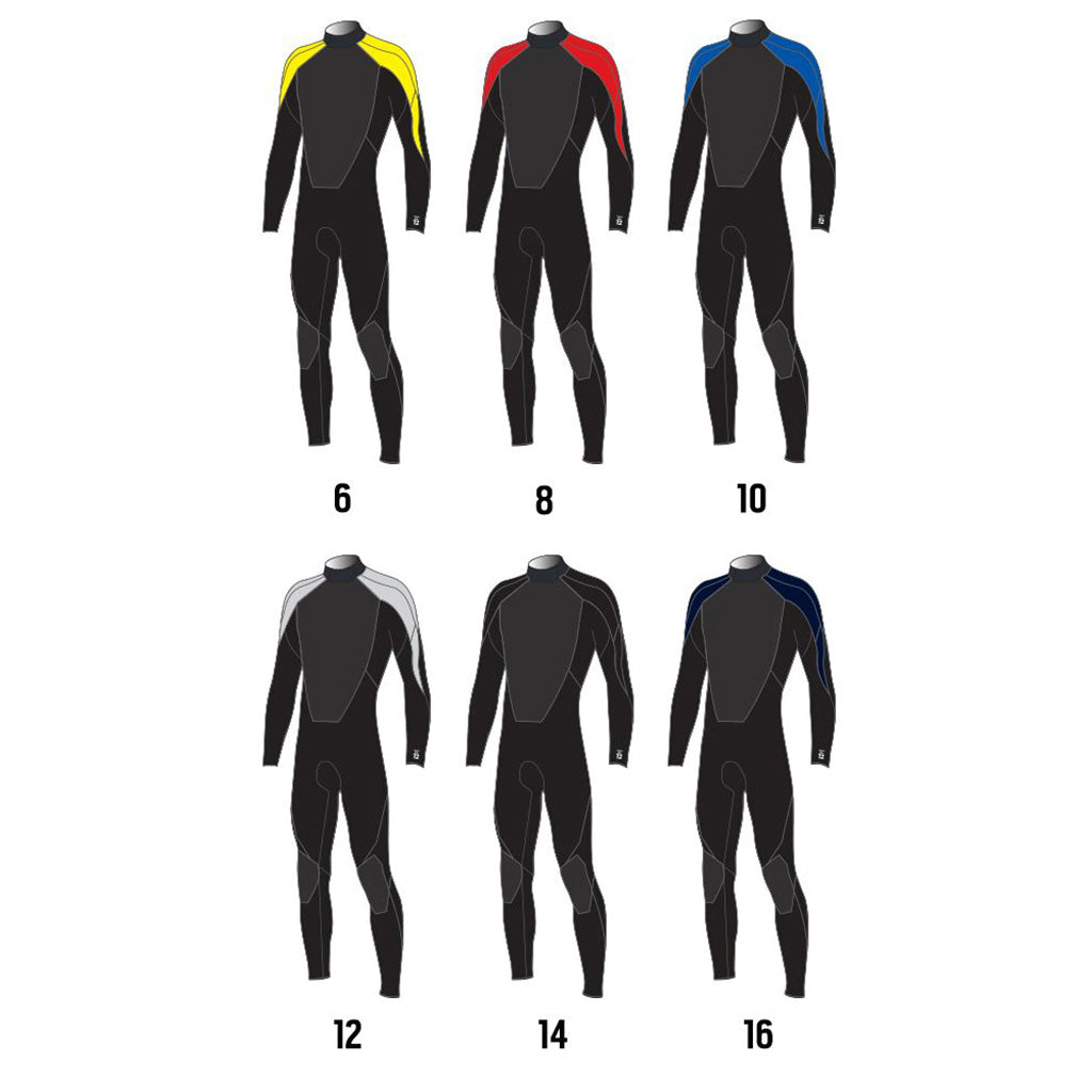 Youth Rental Gbs 5/3 Back Zip Full Våddragt set forfra