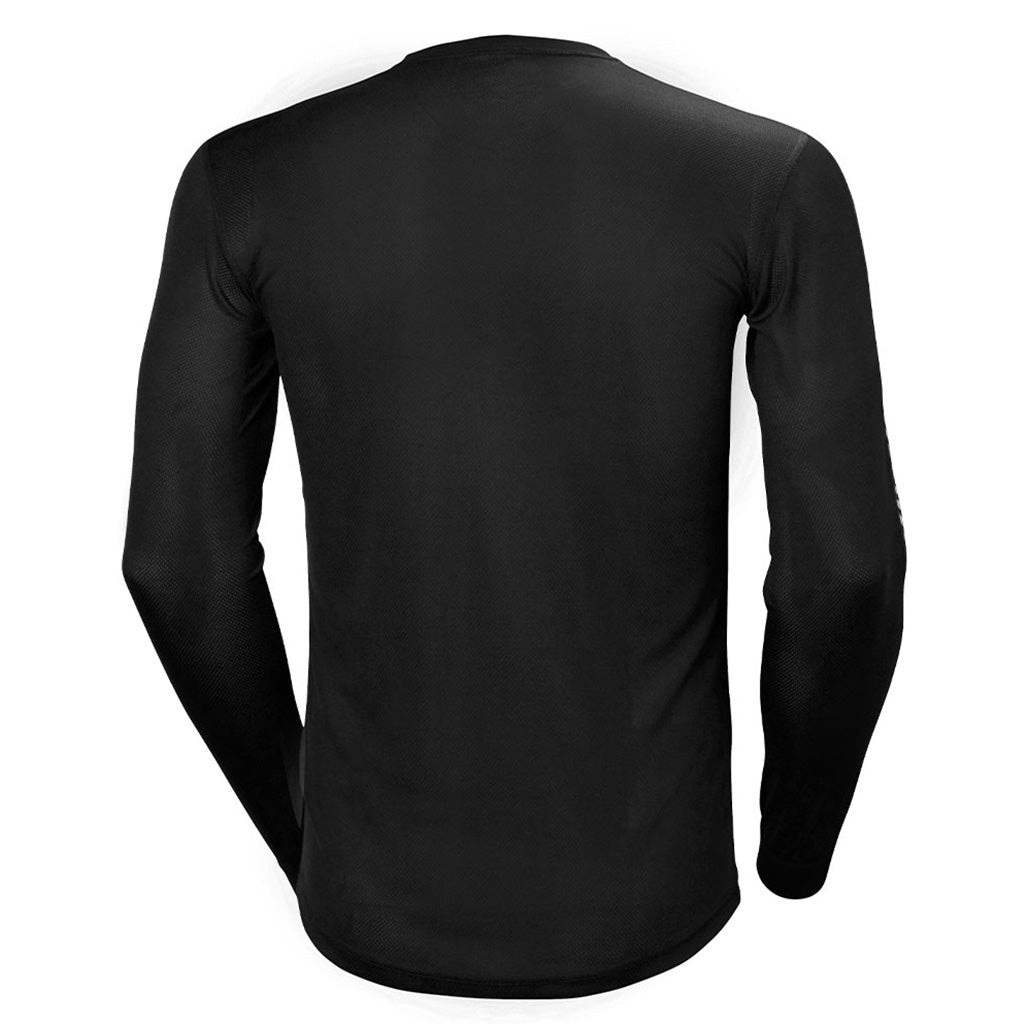 Skiundertøj, Lifa Stripe Crew sort i farven sort set bagfra