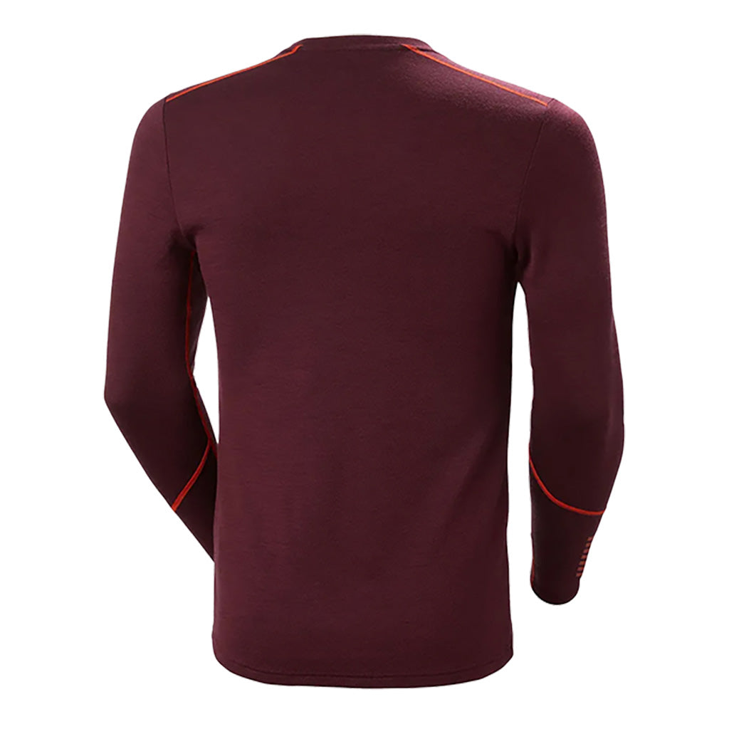 Skiundertøj, Lifa Merino Midweight Crew i farven Golden Glow set bagfra