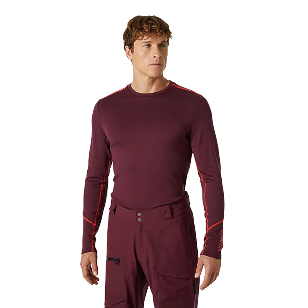 Skiundertøj, Lifa Merino Midweight Crew i farven Golden Glow set forfra