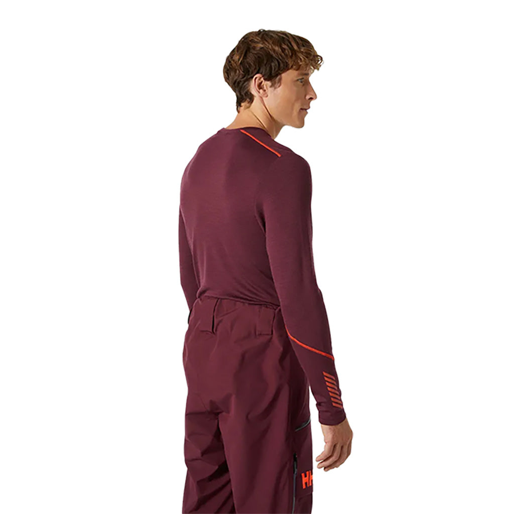 Skiundertøj, Lifa Merino Midweight Crew i farven Golden Glow set bagfra