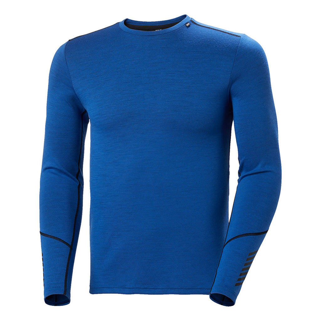 En Skiundertøj, Lifa Merino Midweight Crew i farven Cobalt 2.0
