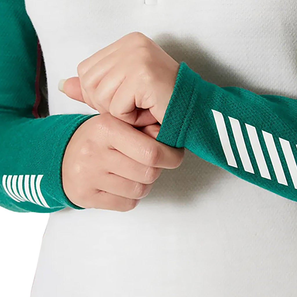 Skiundertøj, Lifa Merino Midw 1/2 Zip i farven Emerald nærbillede