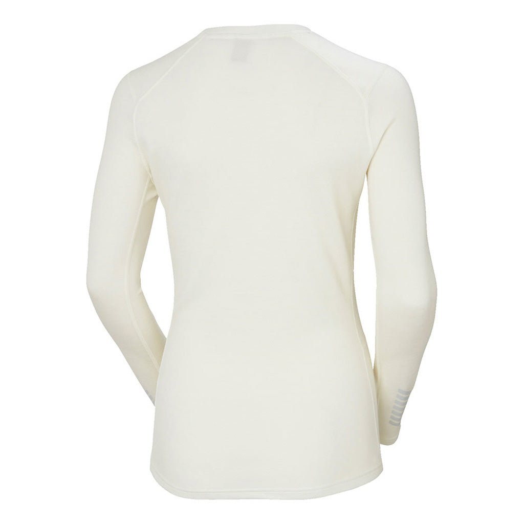 Skiundertøj, Lifa Merino MidGra Crew i farven hvid set bagfra