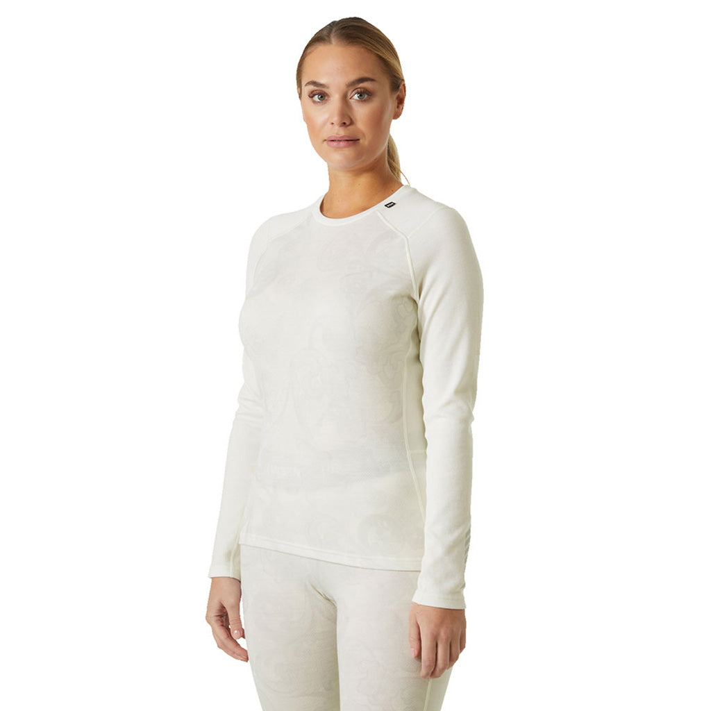 Skiundertøj, Lifa Merino MidGra Crew i farven hvid set forfra