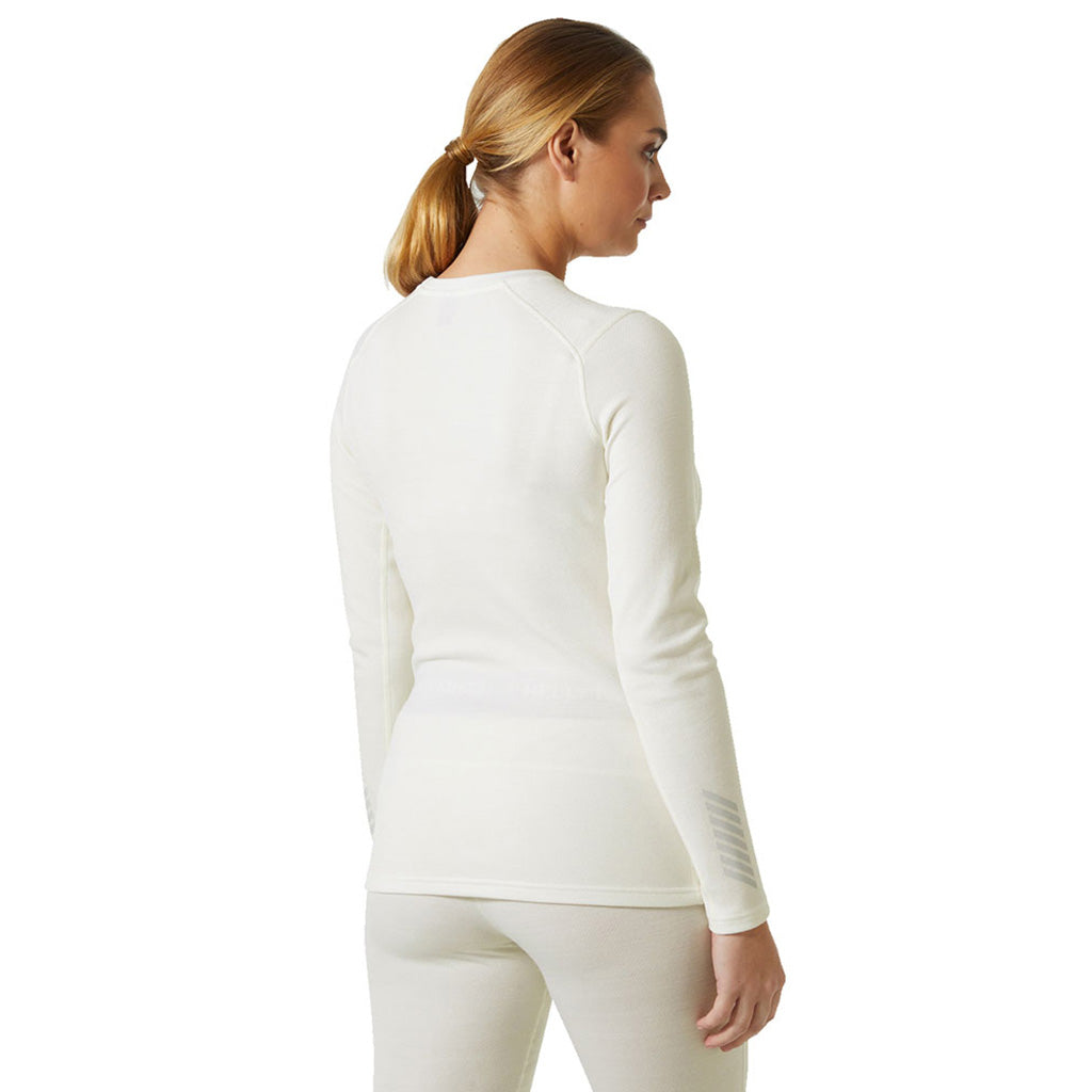 Skiundertøj, Lifa Merino MidGra Crew i farven hvid set bagfra