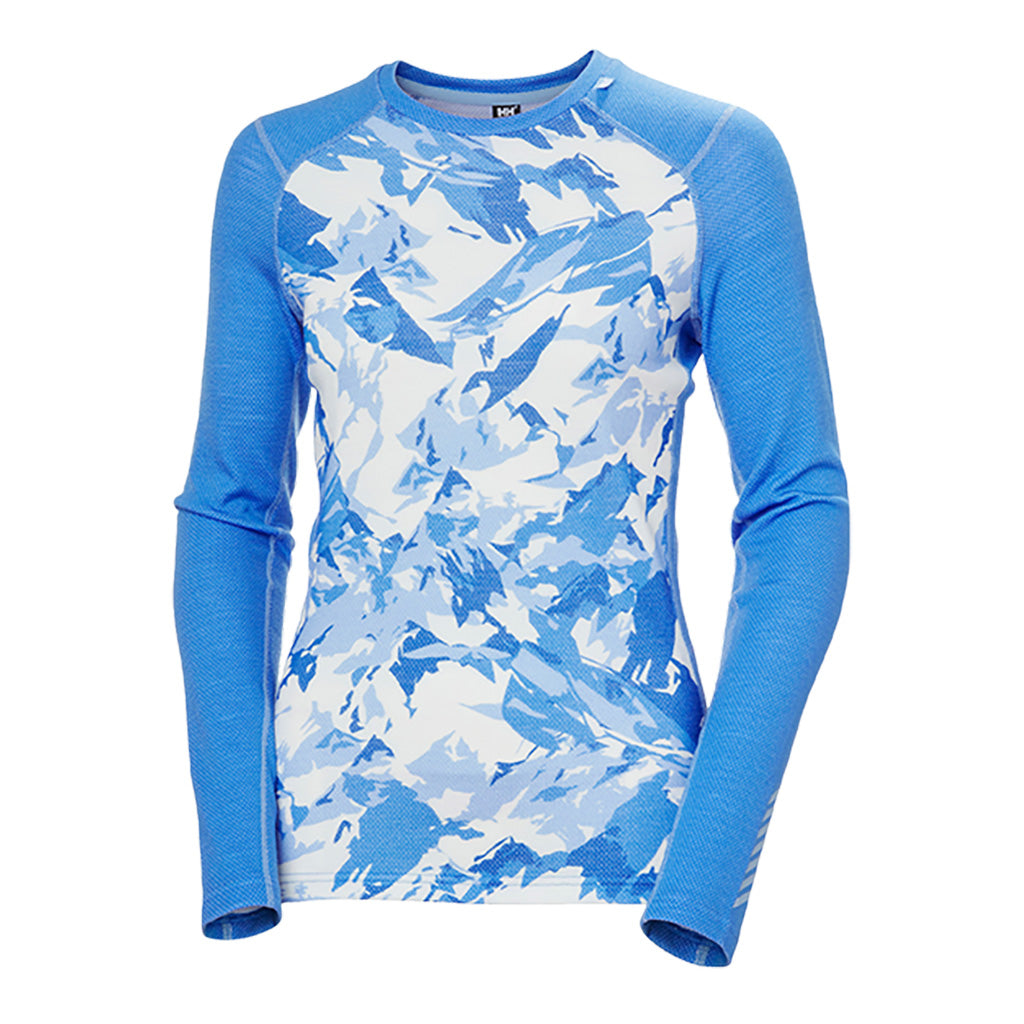 En Skiundertøj, Lifa Merino Midweight Crew i farven Ultra blå Mnt Camo