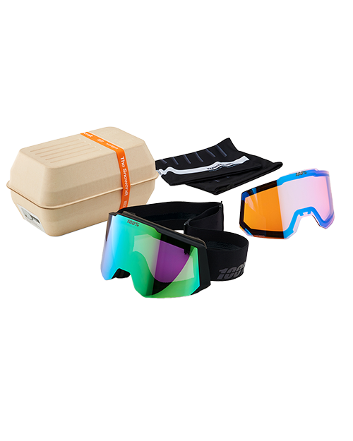 SNOWCRAFT HiPER Black/Green/Mir. Green - Skibrille + Ekstra Linse