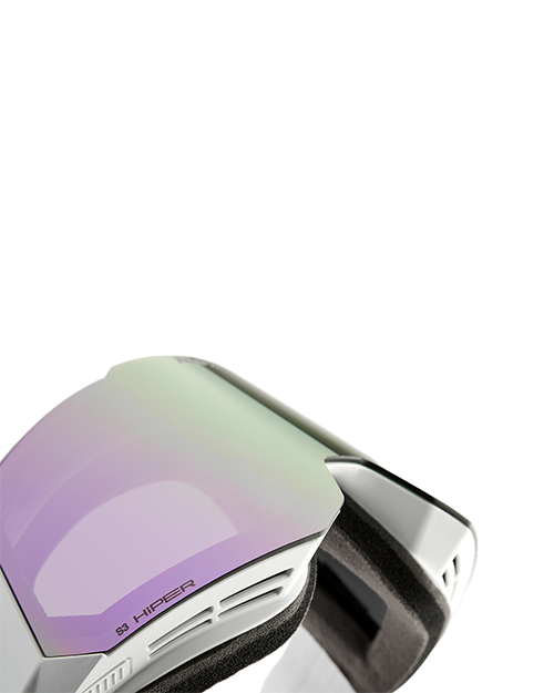 SNOWCRAFT HiPER White/Lavender/Mir. Lavender - Skibrille + Ekstra Linse