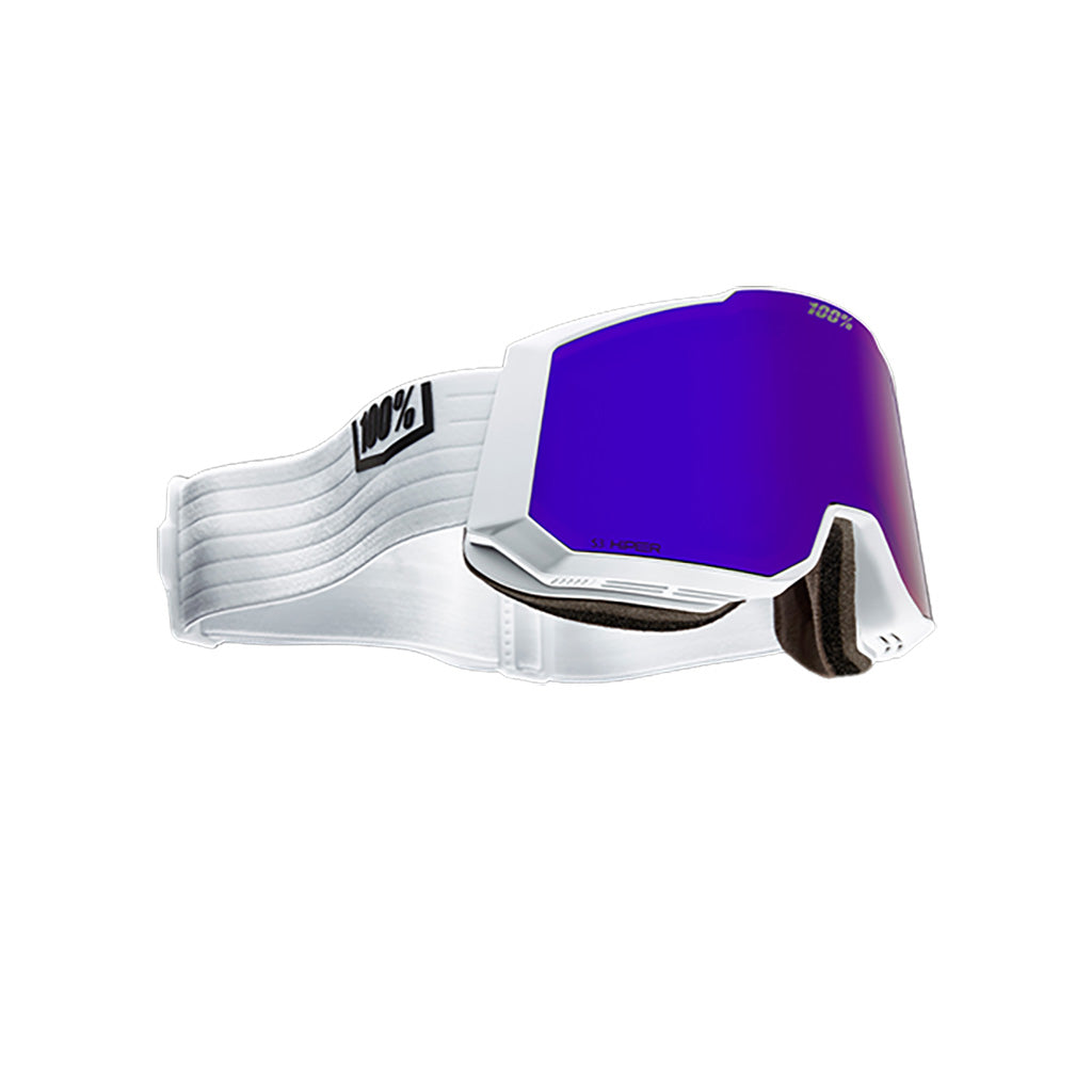 En Skibrille, Snowcraft XL Hiper i farven hvid/Violet/Mir. Violet skrå vinkel