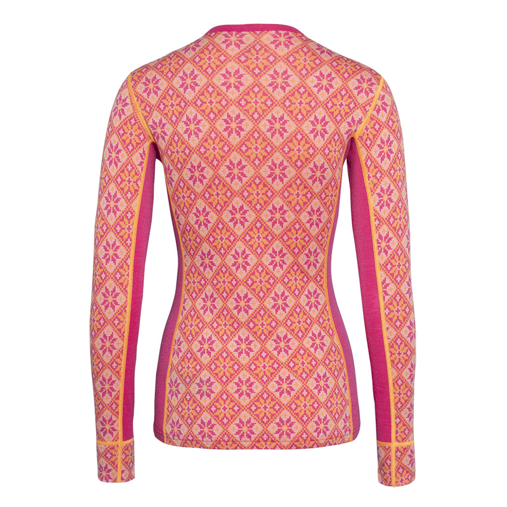 Skiundertøj, Rose LS i farven Berry set bagfra