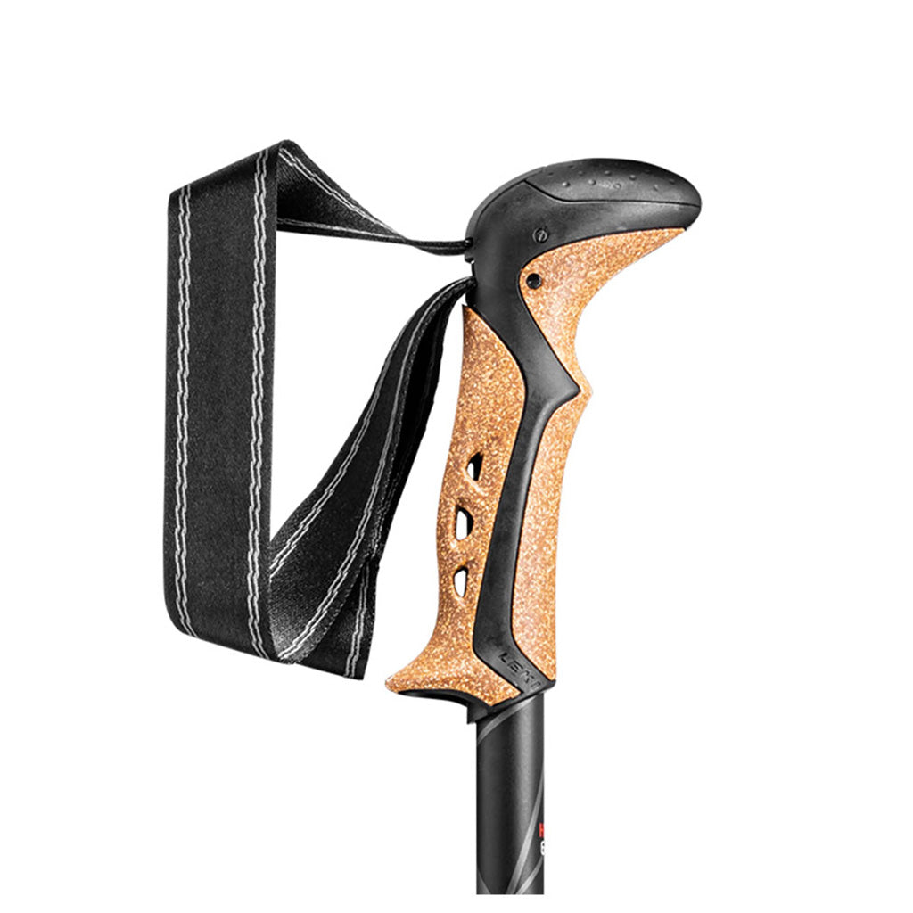 En Hikingstave, Khumbu i farven Dark Anthracite / hvid / Bright rød set fra venstre side