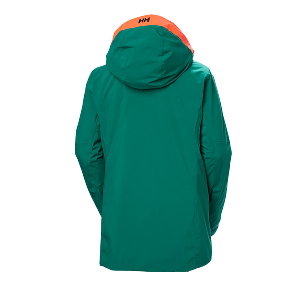 En Skijakke, Powshot i farven Emerald set bagfra