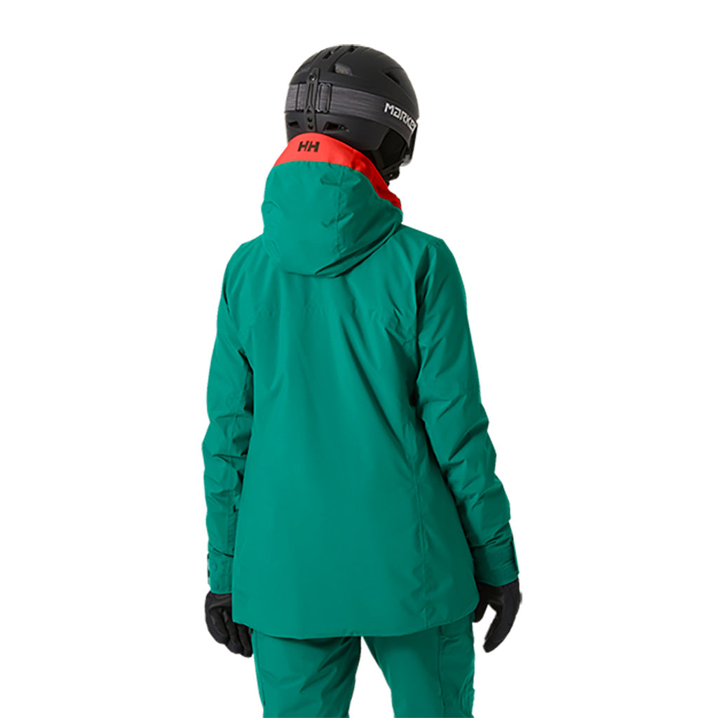 En Skijakke, Powshot i farven Emerald set bagfra
