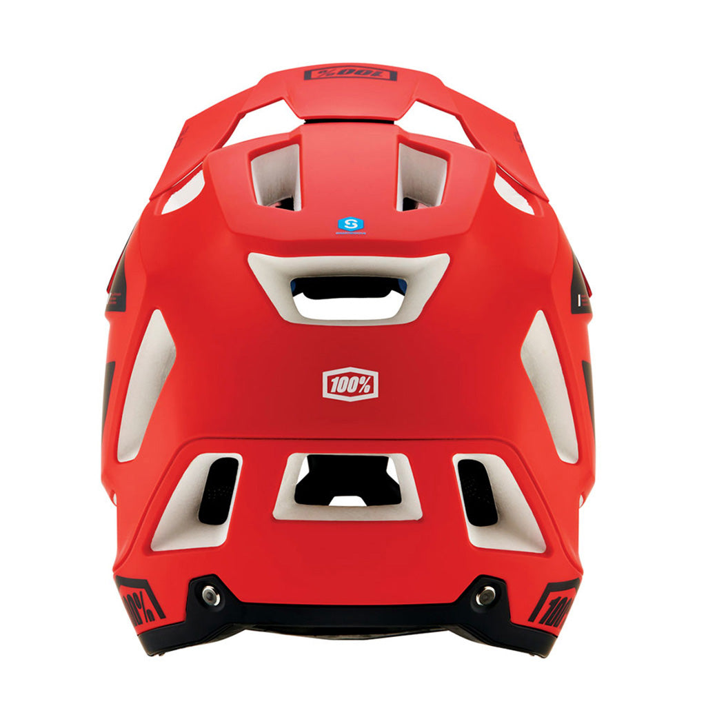 En Bike Helmet, Trajecta W/Fidlock Cargo i farven Fluo rød set bagfra