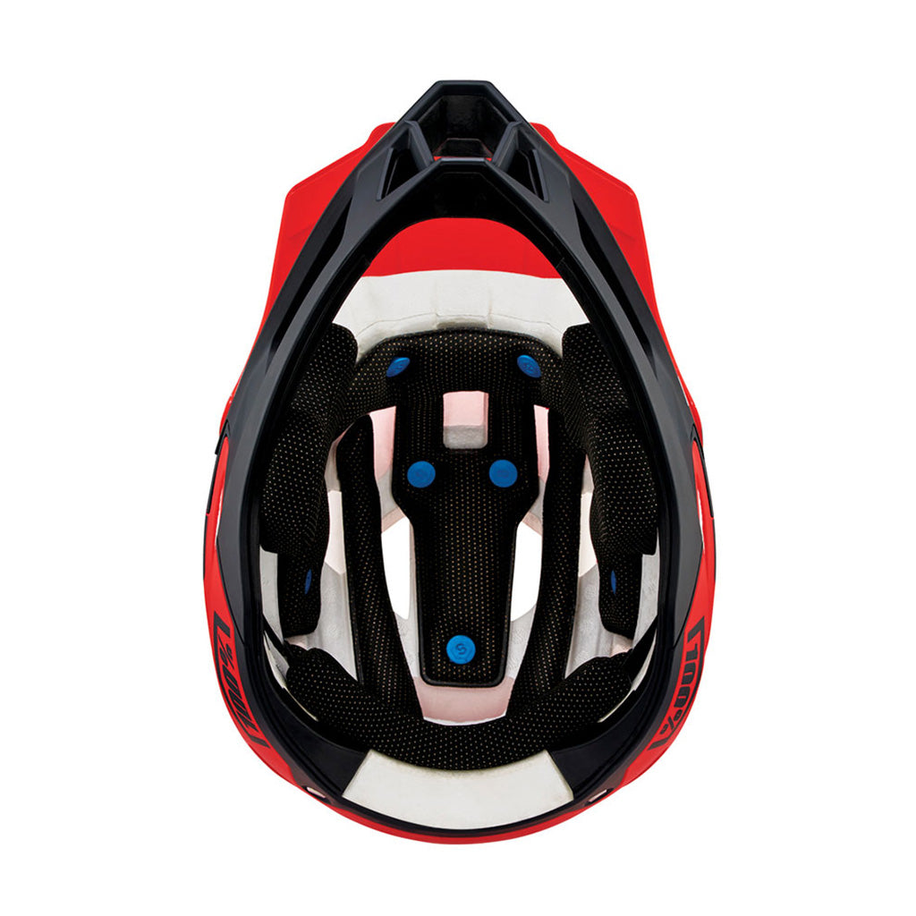 En Bike Helmet, Trajecta W/Fidlock Cargo i farven Fluo rød set nede fra