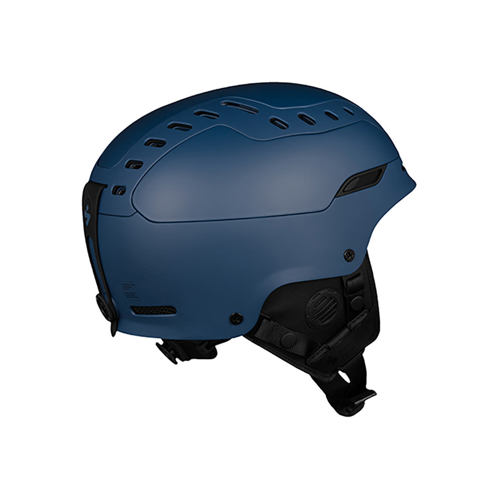 En Skihjelm, Switcher MIPS i farven Juniper blå set fra venstre side