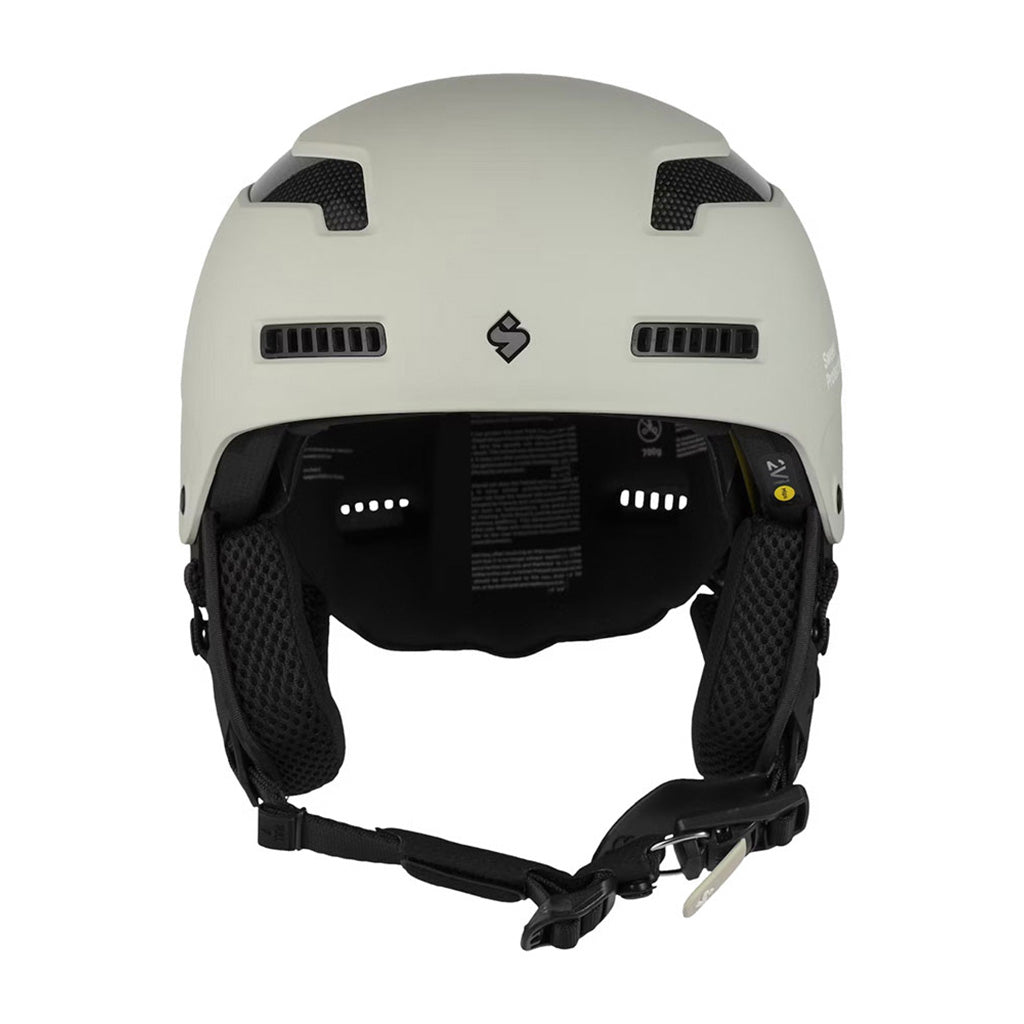 En Skihjelm, Trooper 2Vi MIPS i farven Matte Bronco hvid set bagfra