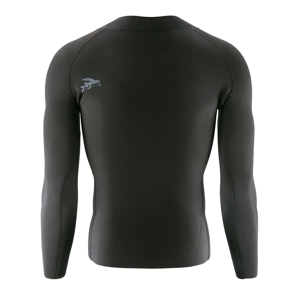 En Våddragt, R1 Lite Yulex FZ L/S Top i farven sort set bagfra