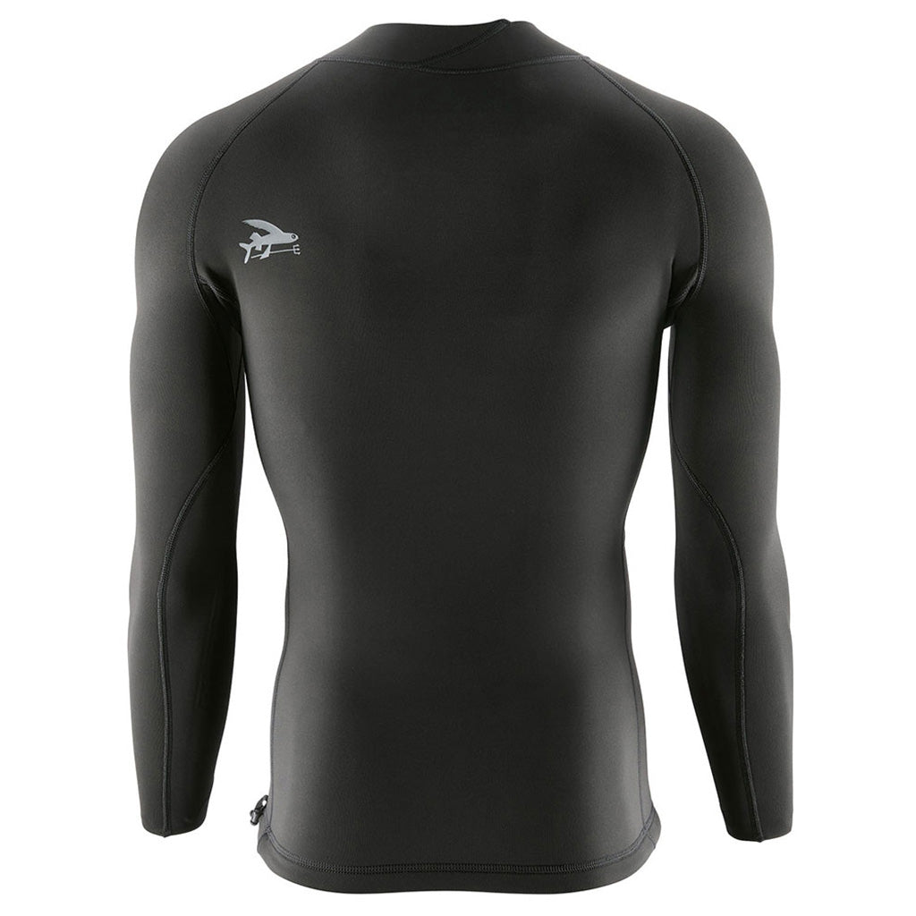 En Våddragt, R1 Lite Yulex L/S Top i farven sort set bagfra