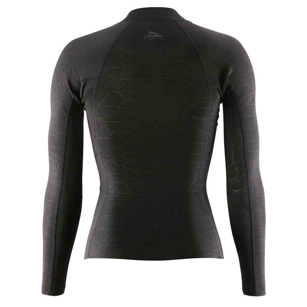 En Våddragt, R1 Lite Yulex L/S Top i farven sort set bagfra